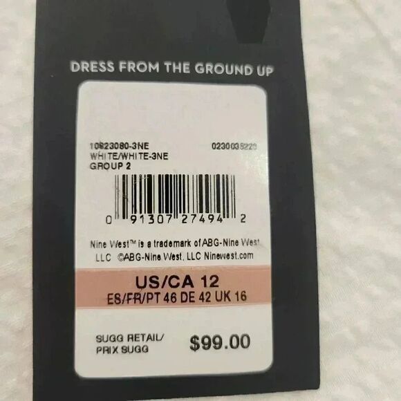 Nine West Women's White Poly/Cotton Seersucker Flutter Sleeve Lined Dress NEW - Picture 13 of 15